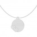 Lantisor model charm rotund cu 2 inimi - argint 925