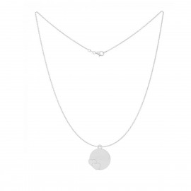 Lantisor model charm rotund cu 2 inimi - argint 925