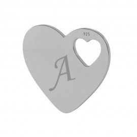 Lantisor Model Charm Inima Gravat Litera Ta- argint 925
