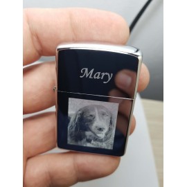Brichetă Personalizată Tip Zippo cu Poză și Mesaj, Gravură, Cadou Ideal pentru Iubit / Soț, Cutie Cadou Inclusă