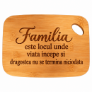 Tocator de Bucatarie din Bambus Natural 20 x 14 cm – Placa de Taiere pentru Legume, Personalizata cu Textul Tau