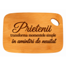 Tocator de Bucatarie din Bambus Natural 20 x 14 cm – Placa de Taiere pentru Legume, Personalizata cu Textul Tau