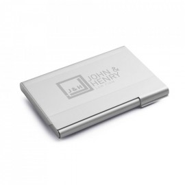 Suport carti de vizita aluminiu, gravat, personalizat cu nume sau sigla, 95 x 65 x 7 mm