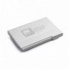 Suport carti de vizita aluminiu, gravat, personalizat cu nume sau sigla, 95 x 65 x 7 mm