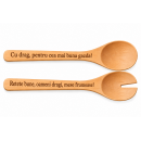 Set de 2 Tacamuri din Bambus Pentru Salate, 30 cm, Personalizate cu Textul Tau – Cadou Unic si Elegant