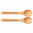 Set de 2 Tacamuri din Bambus Pentru Salate, 30 cm, Personalizate cu Textul Tau – Cadou Unic si Elegant