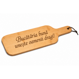 Platou Din Bambus Pentru Gustari, 405 x 134 x 10 mm, Personalizat Cu Textul Tau