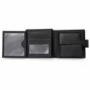 Portofel Barbatesc Negru Personalizat cu TEXTUL TAU – Carduri, Acte si Buzunar Pentru Monede, 13 × 10 cm