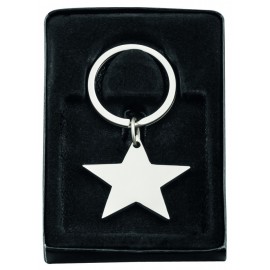 Breloc personalizat metalic in forma de stea gravat cu textul tau