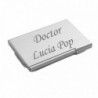Suport carti de vizita aluminiu, gravat, personalizat cu nume sau sigla, 95 x 65 x 7 mm