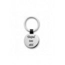 Breloc personalizat rotund gravat cu textul tau